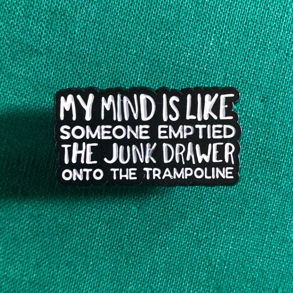 Black and White Enamel Pin